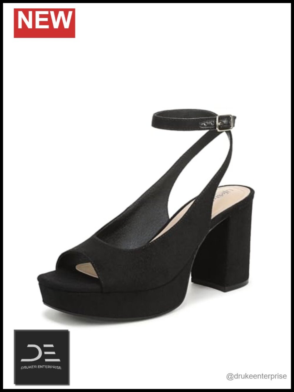 LifeStride Aliyah Women's Heeled Sandals - Block Heel Platform Sandal - Comfort